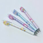 قلم حبر محاية ازرق كيوت بناتي بالبطمة