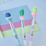 قلم صبارة حبر زينة 3 ألوان هدية