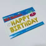 ⁦طقم سرب حروف هابي بيرث دي ذهبية مع خيط تعليق⁩ - الصورة ⁦2⁩