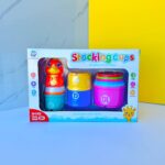 لعبة ذكاء تعليمية تركيب الأكواب للأطفال عمر 6 شهور