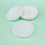 صحون بيضاء بلاستيك للمناسبات والجمعات العائلية 50 صحن