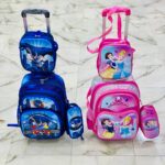 حقيبة جر درجة اولى عجلات 3 قطع، شنطة فطور و مقلمة ادوات يد ألمنيوم 2 أطوال قومه مطاط