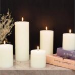 شموع بيضاء كبيرة ديكور في الحفلات والمناسبات الخاصة 3 أحجام