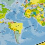 ⁦وسيلة خريطة الوطن العربي & العالم مقاس 70*50 سم Fn⁩ - الصورة ⁦6⁩