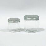 ⁦علب بلاستيك شفافة لحفظ المنتجات والكريمات غطاء فضي حجم 100 & 200 مل⁩ - الصورة ⁦3⁩