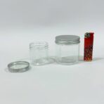 ⁦علب بلاستيك شفافة لحفظ المنتجات والكريمات غطاء فضي حجم 100 & 200 مل⁩ - الصورة ⁦5⁩