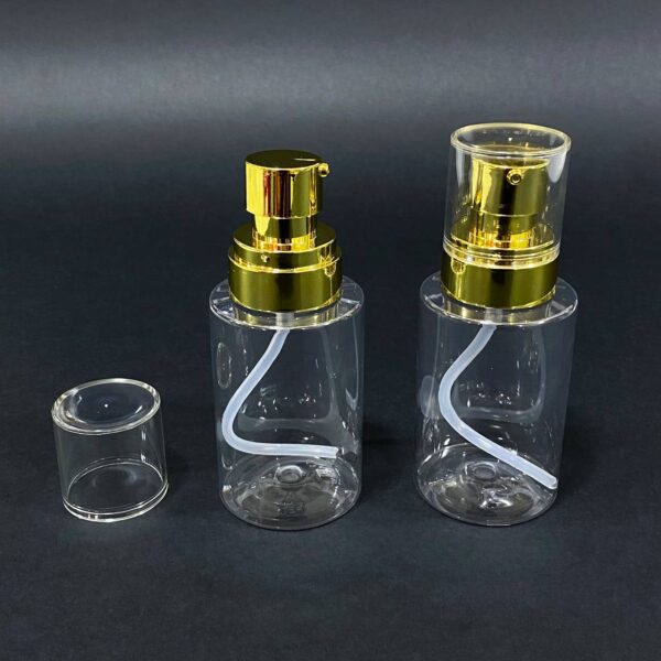 عبوة بلاستيك راقية للـ زيوت واللوشن وكريمات التجميل رأس ذهبي 80 مل