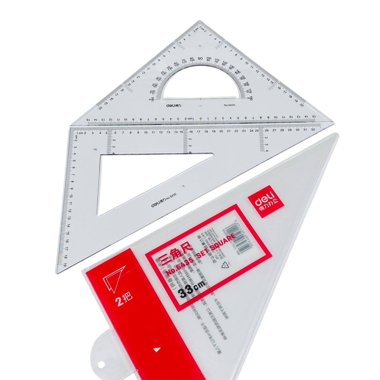 photo_2_2024-11-24_21-15-48 مسطرة مثلت 30 / 45 / 60 درجة طول 33 سم من Deli للرسم الهندسي - الصورة 1