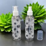 عبوة بخاخ بلاستيك شفافة نقش اسلامي للمعطرات وماء الورد حجم 210 مل