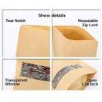 ⁦أظرف توزيعات لون بني مقاس 14×9 سم عبوة 50 ظرف للمكسرات والقهوة والبهارات اغلاق محكم⁩ - الصورة ⁦2⁩