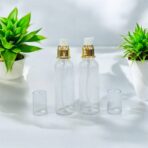 عبوة بلاستيك للزيوت واللوشن وكريمات التجميل عبوة 100 مل رأس ذهبي