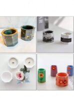 ⁦قالب كوب سيليكون ثلاثي لصب الجبس وصناعة الشموع WFHM77⁩ - الصورة ⁦2⁩