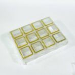 ⁦مجموعة علب توزيعات مناسبات وافراح 12 علبة اكريليك مربعه اطار ذهبي⁩ - الصورة ⁦4⁩