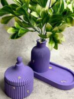 ⁦مجموعة قوالب سيليكون طقم 4 قطع صونية مع مزهرية وبرطمان وغطاء WFHM77⁩ - الصورة ⁦2⁩