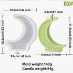 ⁦قالب علي شكل هلال لصناعة الشموع وديكورات تصميم ابداعي لرمضان WFHM77⁩ - الصورة ⁦2⁩