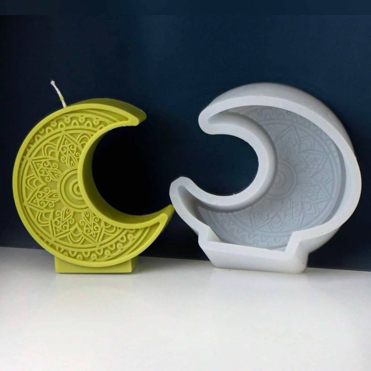 photo_1_2024-12-30_00-00-05 قالب هلال رسمة ماندالا لصناعة الشموع ودبيكورات رمضان WFHM77 - الصورة 1