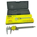 مسطرة القدمة ذات الورنية لقياس الابعاد الخارجية والداخلية والعمق مع قرص مؤشر