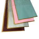 غلاف باقات ورد و شكلاطة وهدايا اطار ذهبي نايلو مقاس 56*58