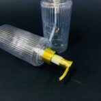 ⁦علبة فارغة لوشن + صابون بلاستيك رأس ذهبي عبوة 250 مل مع مكان طباعة ستيكر الشعار⁩ - الصورة ⁦2⁩