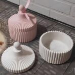 قالب علبة سكرية مخططة لصنع اشكال الجبس وديكور المنزل WFHM77