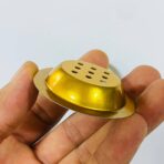 ⁦صفاي بخارة حديد ذهبية & فضي للمباخر قطر 5.5 سم عمق 1 سم⁩ - الصورة ⁦4⁩