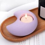 ⁦قالب سيلكون نجمة وهلال وقلب لصب الجبس مع حاملة شمع  ديكورات المنزل WFHM77⁩ - الصورة ⁦7⁩