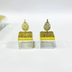 مجموعة علب توزيعات للمناسبات12 علبة اكريليك مع غطاء ذهبي مزخرف