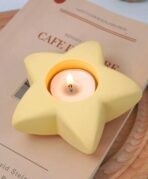 ⁦قالب سيلكون نجمة وهلال وقلب لصب الجبس مع حاملة شمع  ديكورات المنزل WFHM77⁩ - الصورة ⁦6⁩