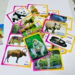 ⁦مجموعة بطاقات الحيوانات التعليمية للاطفال 17 كرت مقوى عربي انجليزي فرنسي⁩ - الصورة ⁦4⁩