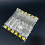 ⁦دستة علب بلاستيك مستطيلة شفافة 100 مل 12 شيشة غطاء ذهبي متعددة الاستعمالات⁩ - الصورة ⁦5⁩