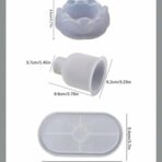 ⁦3 قوالب سيلكون قالب حاملة شمع اللوتس +فازا +قالب بيضاوي WFHM77⁩ - الصورة ⁦4⁩