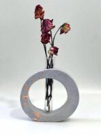 ⁦قالب سيلكون دائري مزهرية لصنع ديكورات المنزل بالجبس بدون زجاجة WFHM77⁩ - الصورة ⁦3⁩