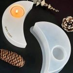 قالب سيليكون تصميم هلال لصنع حاملة الشمع و مبخرة WFHM77