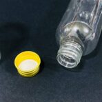 ⁦دستة علب شفافة بلاستيك عبوة 100 مل عدد 12 شيشة مغطة ذهبية⁩ - الصورة ⁦3⁩