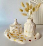 طقم 3 قوالب جبس ديكور منزل سكرية وفازة + سفرة سحابة WFHM77