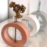 قالب سيلكون دائري مزهرية لصنع ديكورات المنزل بالجبس بدون زجاجة WFHM77