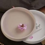 ⁦قالب سيلكون دائري مخطط من الخارج لصنع ديكورات الجبس WFHM77⁩ - الصورة ⁦4⁩