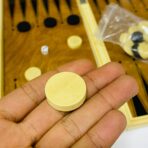 ⁦شطرنج خشبي 3 العاب في 1 مع داما و لعبة طاولة للجمعات العائلية⁩ - الصورة ⁦6⁩