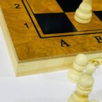 ⁦شطرنج خشبي 3 العاب في 1 مع داما و لعبة طاولة للجمعات العائلية⁩ - الصورة ⁦7⁩