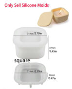 ⁦قالب سيلكون مربع مع الغطاء قوالب لصب الجبس وحاملات الشمع والراتنج الايبوكسي WFHM77⁩ - الصورة ⁦2⁩