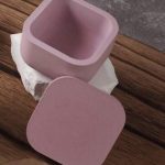 قالب سيلكون مربع مع الغطاء قوالب لصب الجبس وحاملات الشمع والراتنج الايبوكسي WFHM77