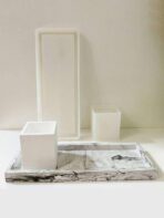 ⁦قالب سيلكون مستطيل لصناعة الجبس لديوكور المنزلي WFHM77⁩ - الصورة ⁦2⁩