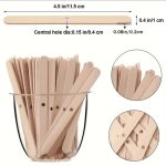 20 قطعة من اعواد الخشبية به ثقب لتثبيت فتيل الشمع WFHM77