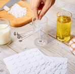 ⁦80 قطعة من ملصقات شمعة الفتيل عازل للحرارة مزدوجة الجوانب WFHM77⁩ - الصورة ⁦3⁩