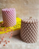 ⁦قالب شمع ثلاثي الابعاد اسطواني وكروي بتصميم فقعات WFHM77⁩ - الصورة ⁦2⁩