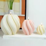 قالب شمع اشكال هندسية متموجة 3 احجام ديكور المنزل WFHM77