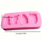 ⁦قالب سيلكون صغير تصميم عفسة رجل البيبي ب4 فتحات WFHM77⁩ - الصورة ⁦3⁩