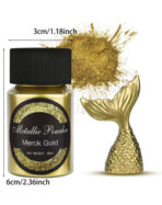 ⁦مسحوق بودرة الميكا المعدني باللون الذهبي والفضي متعدد الاستخدمات عبوة 20 مل WFHM77⁩ - الصورة ⁦2⁩