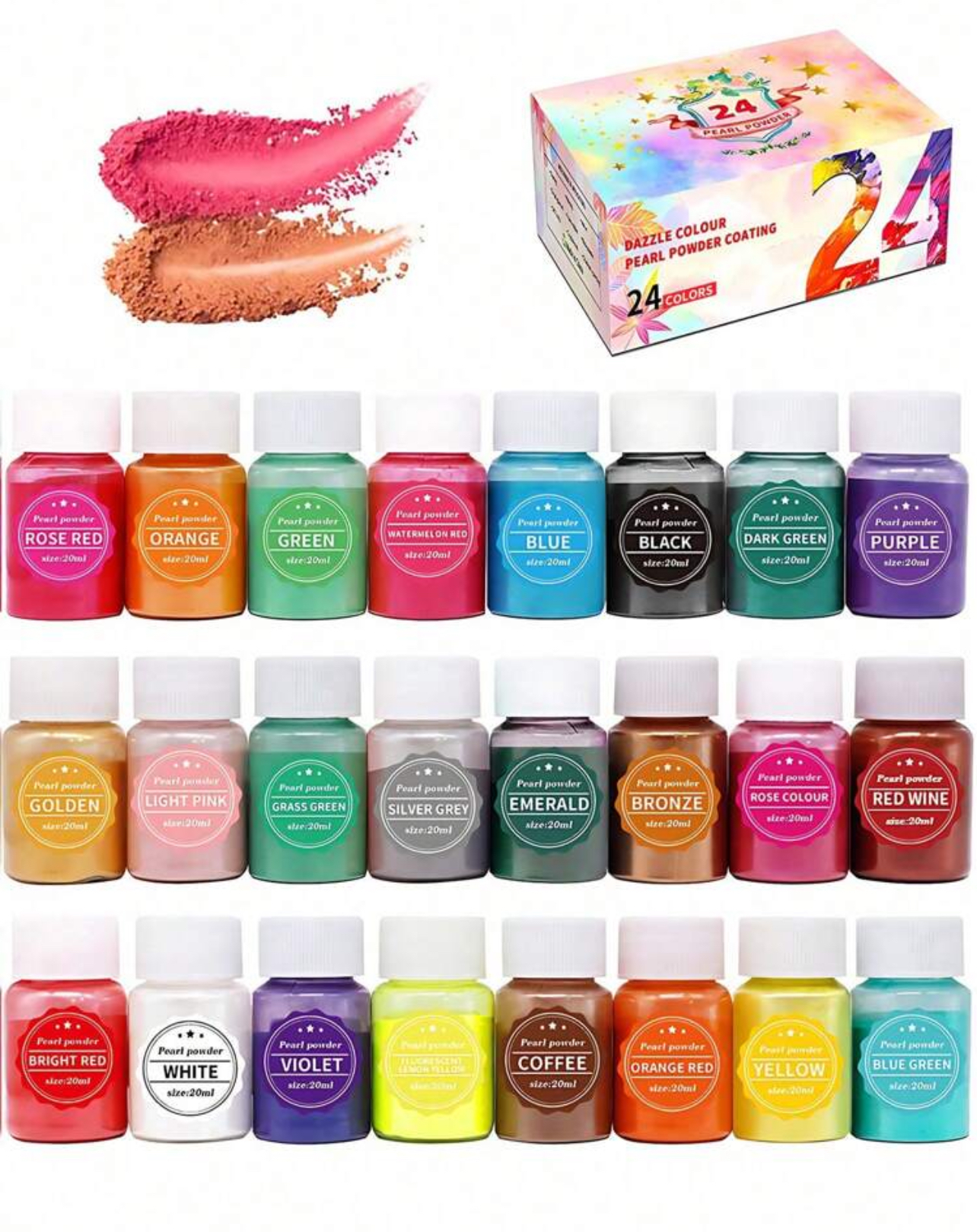 IMG_E2526 الوان الميكا مجموعة مكونة من24 لون يستخدم للحرف اليدوية 20 مل WFHM77 - الصورة 1