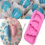 قالب سيليكون صغير تصميم عفسة رجل البيبي 4 فتحات لتزيين والديكور MA93